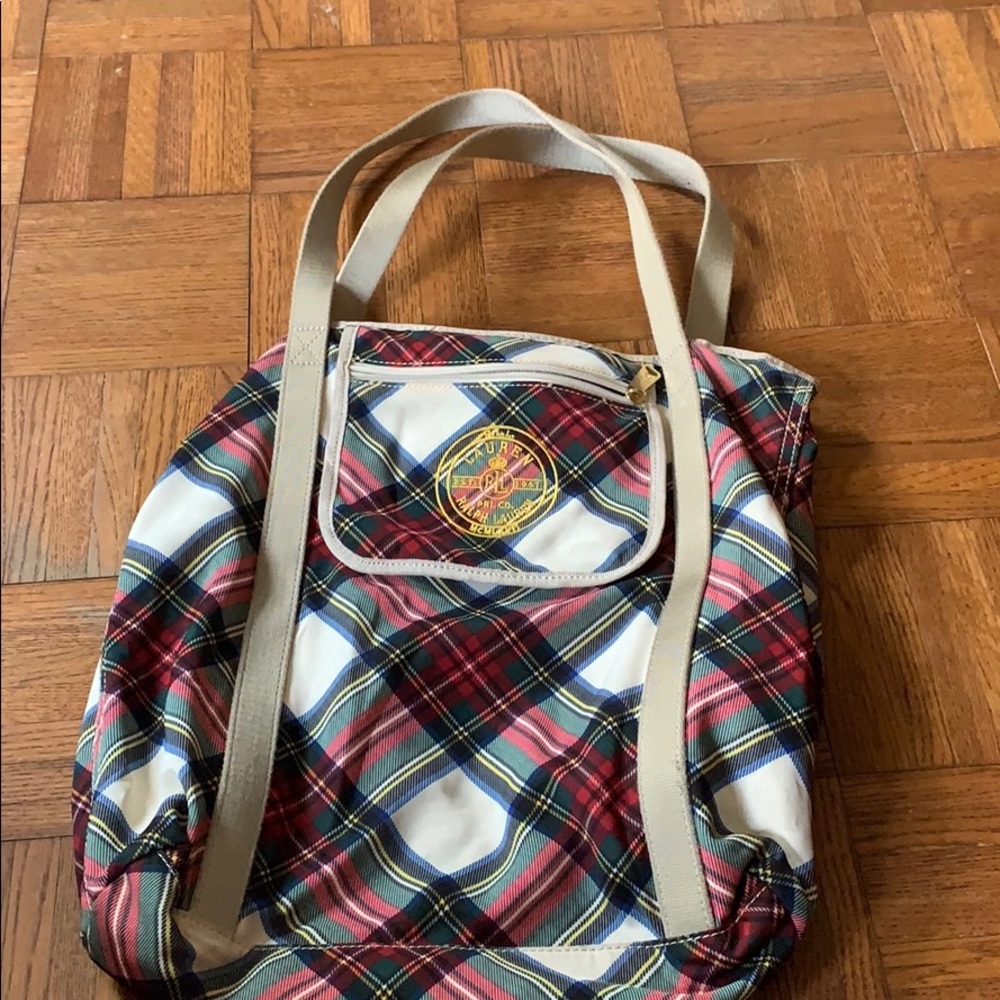 Ralph Lauren plaid tote